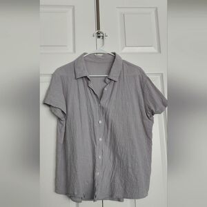 Women's Gray Button Down Shirt